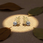 Golden Fern Sparkle Studs GWE -103