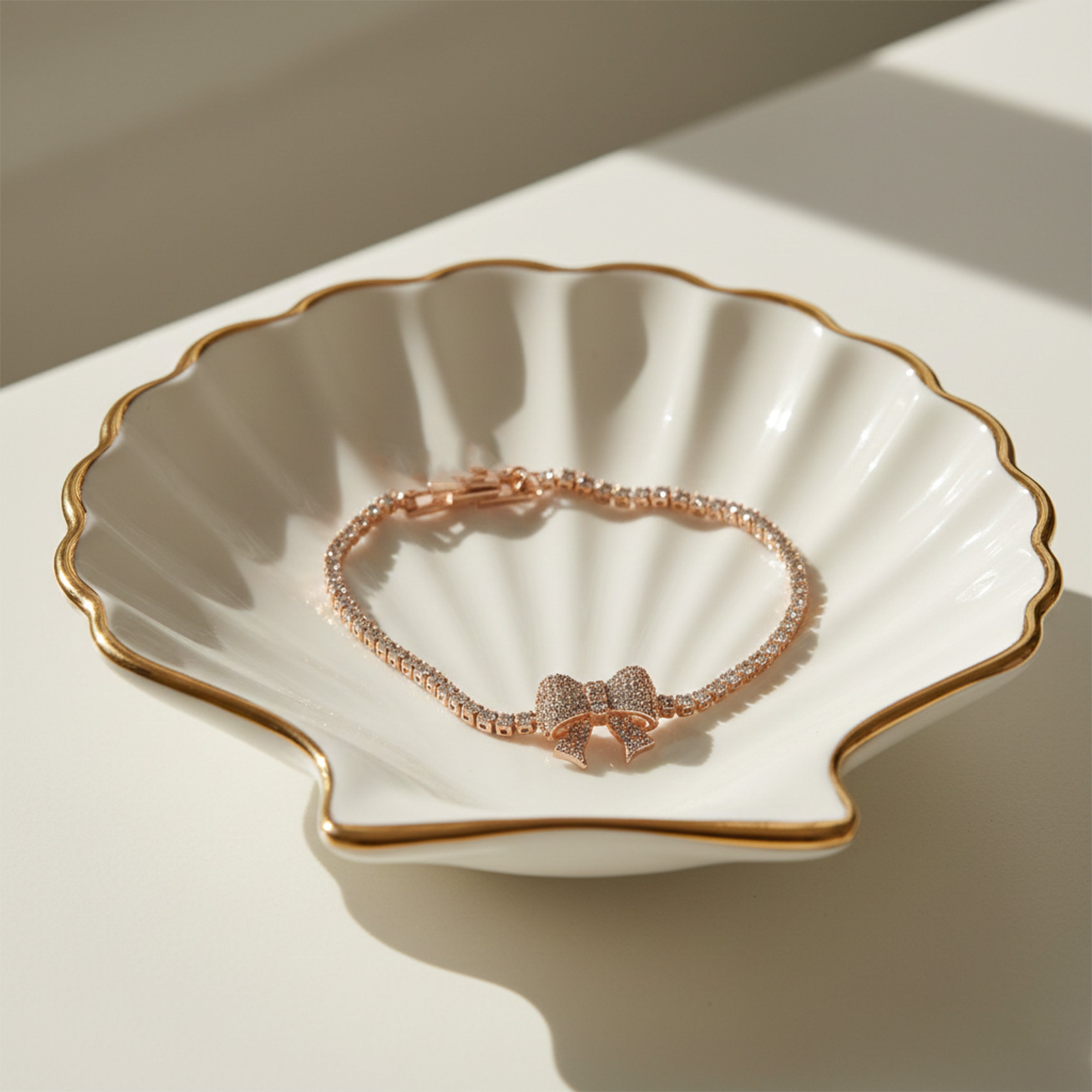Rose Gold Bowknot Tennis Bracelet GWB -91