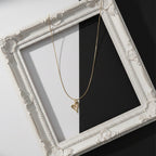 Golden Open Heart Charm Necklace GWN -62