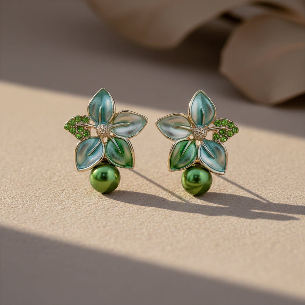 Enamel Pearl Earrings GWE -184