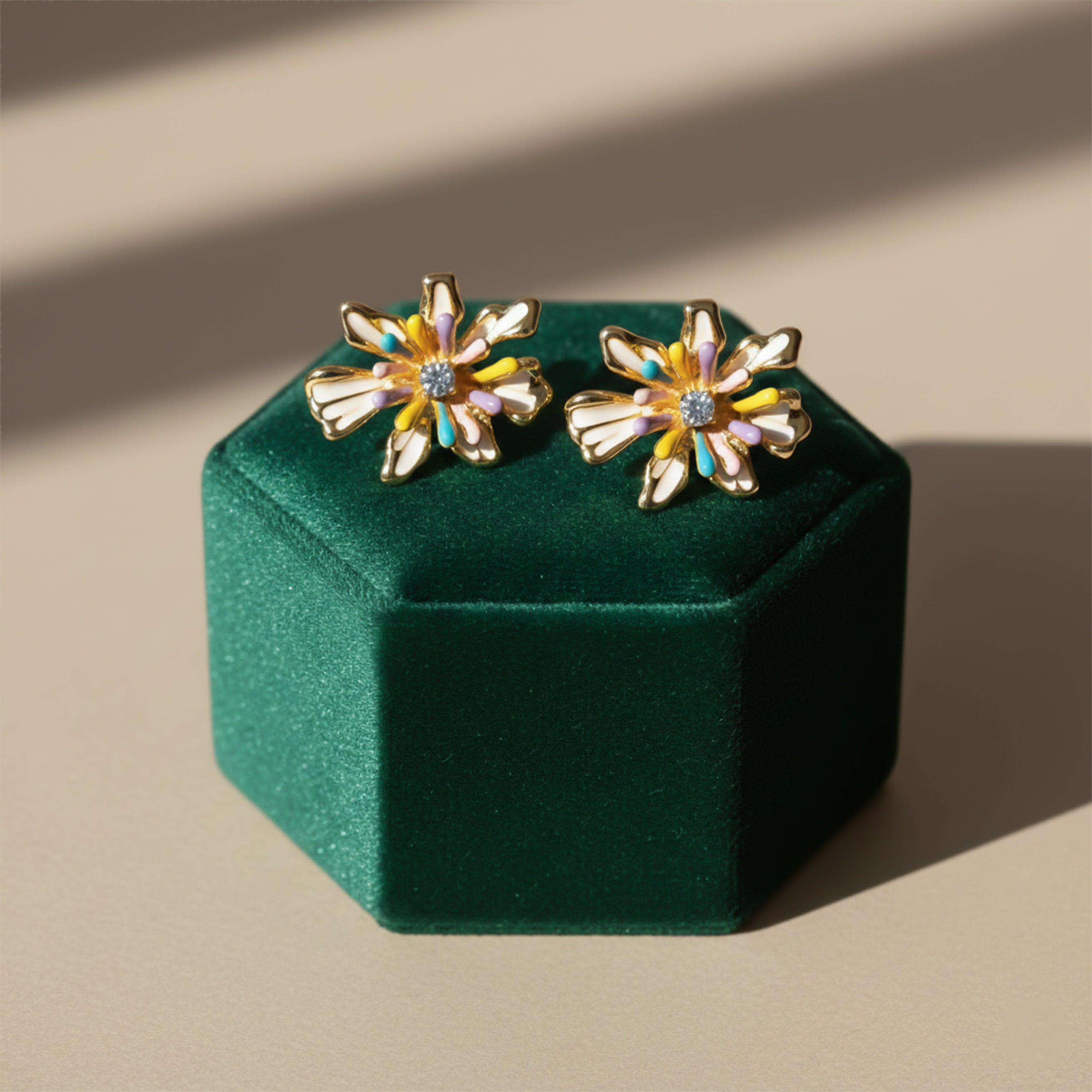 Rainbow Bloom Stud Earrings GWE -154