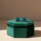 Blue Square Stud Earrings GWE -114
