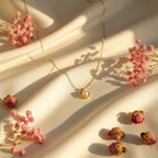 Golden Pearl Halo Elegance Necklace GWN -57