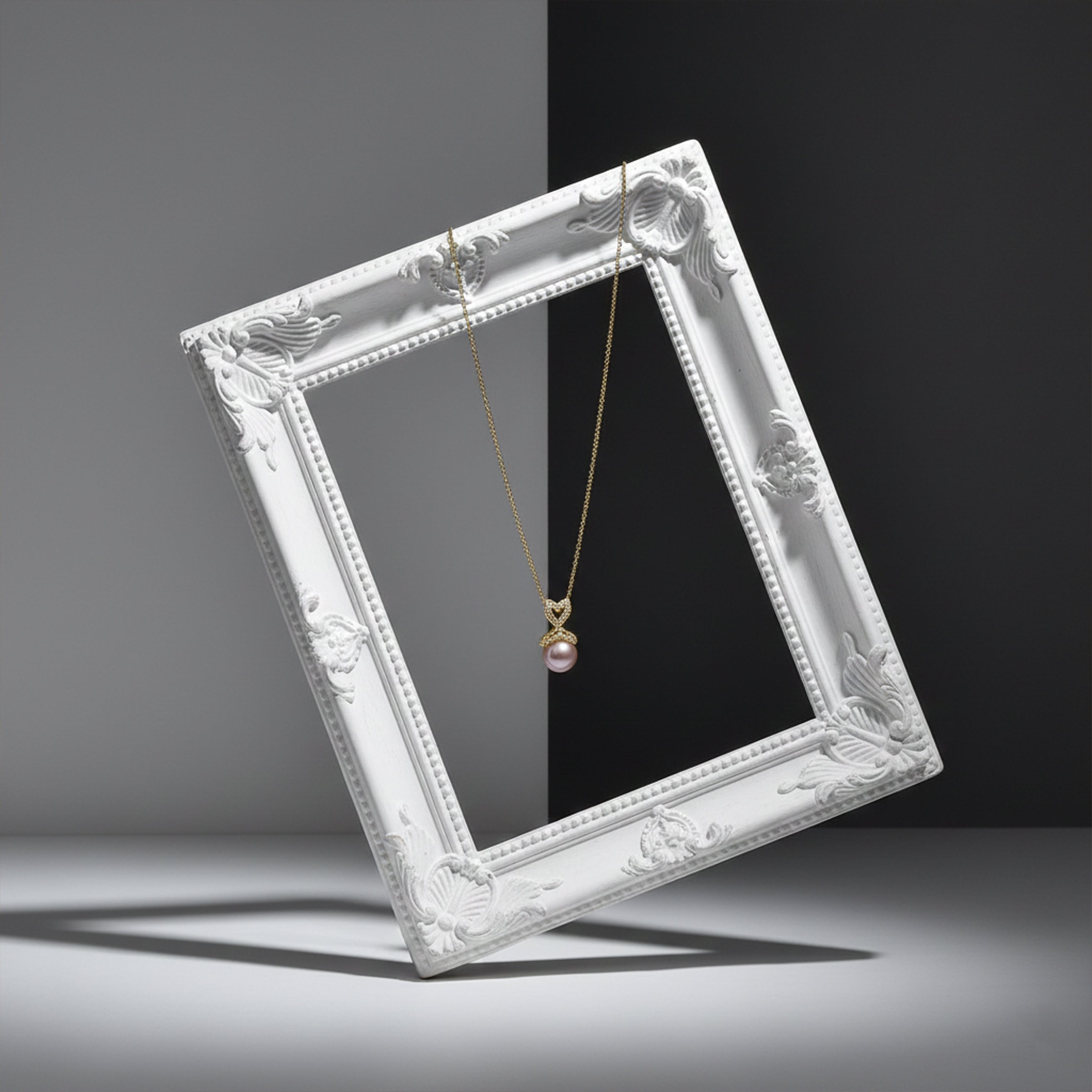 Golden Infinity Pearl Pendant Necklace GWN -38