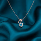 Blue Heart Drop Pendant Necklace GWN -110