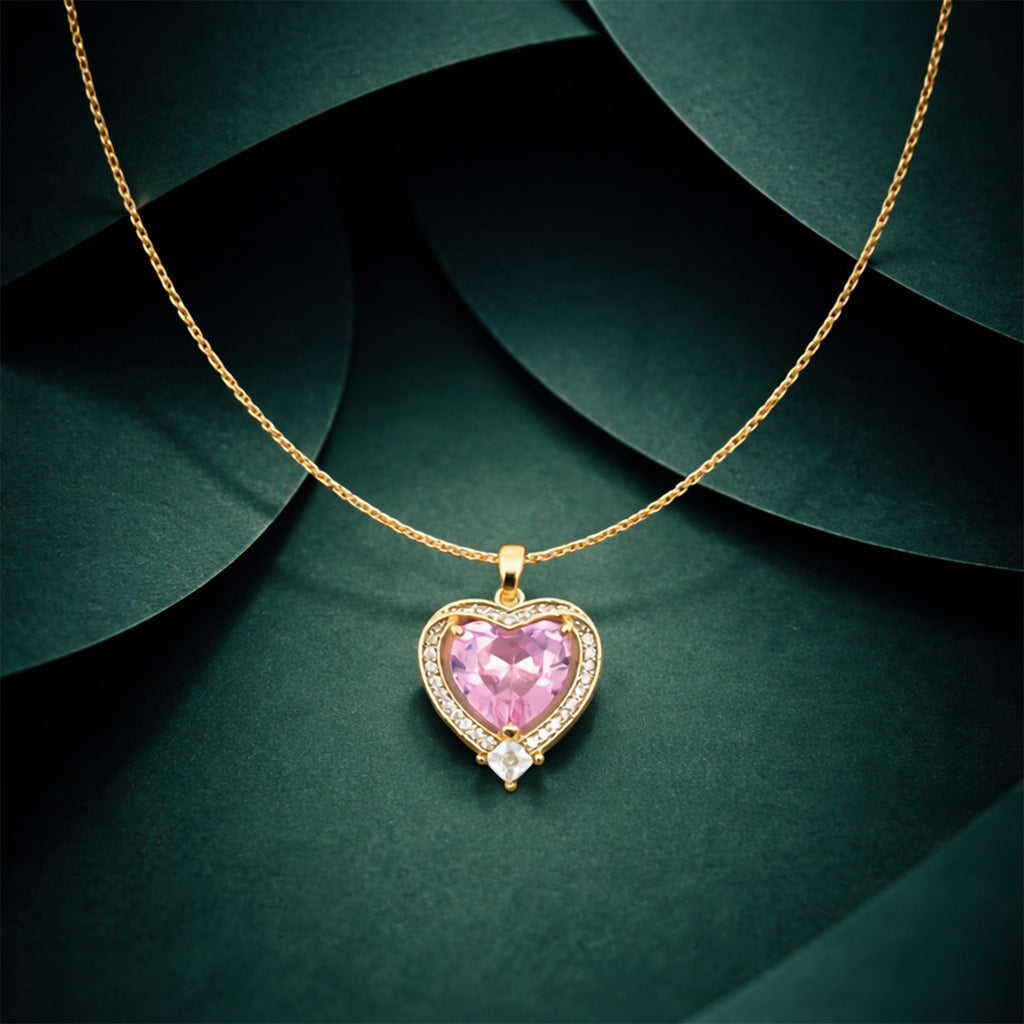 Heart Crystal Pendant Necklace GWN -141