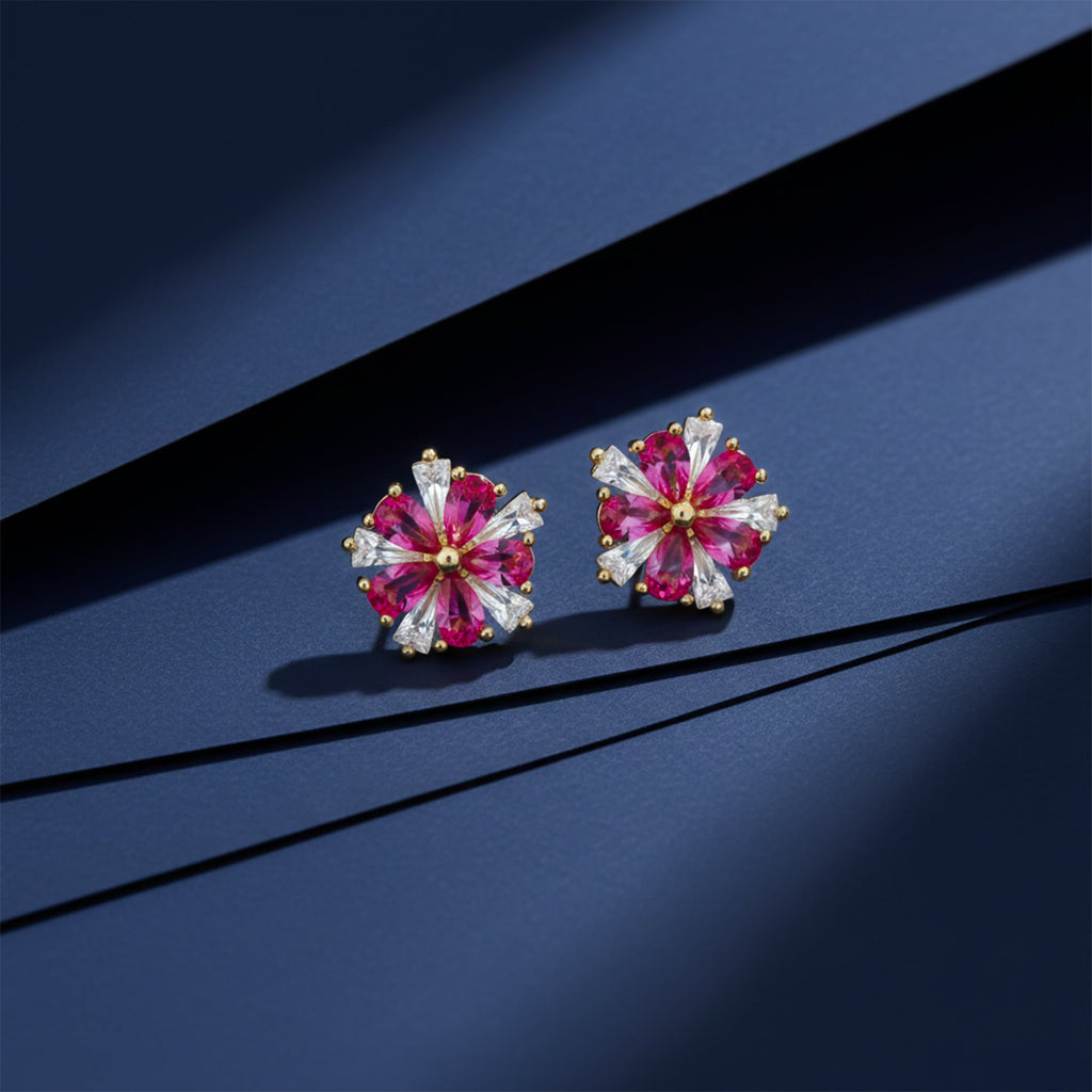 Crystal Flower Stud Earrings GWE -160