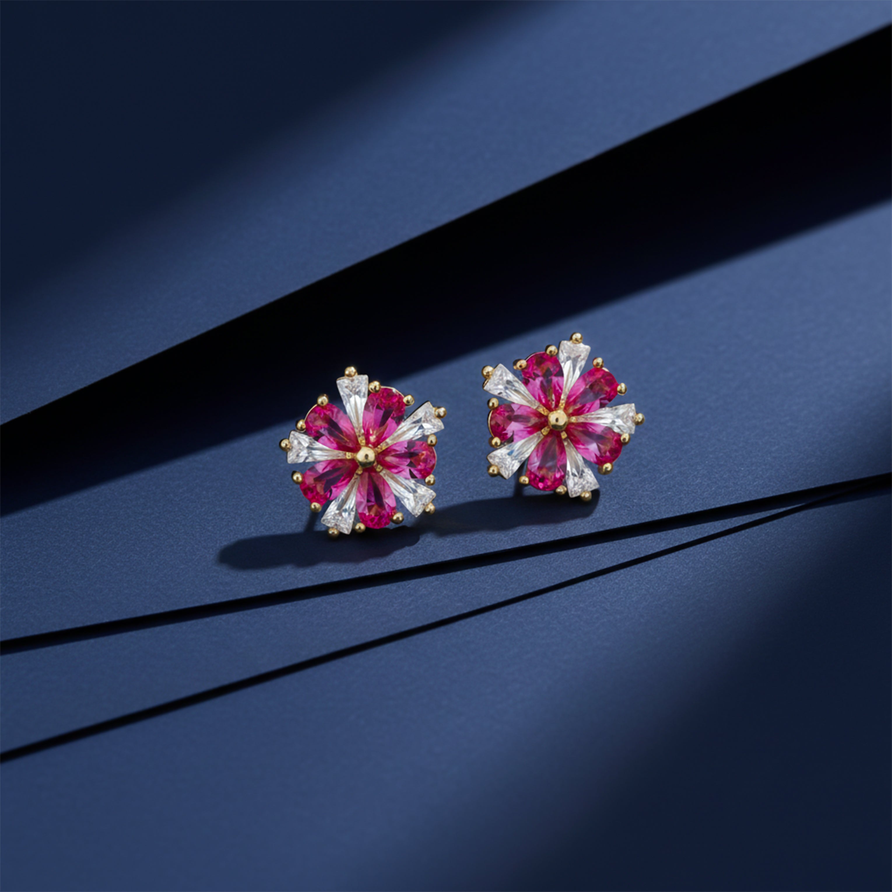 Crystal Flower Stud Earrings GWE -160