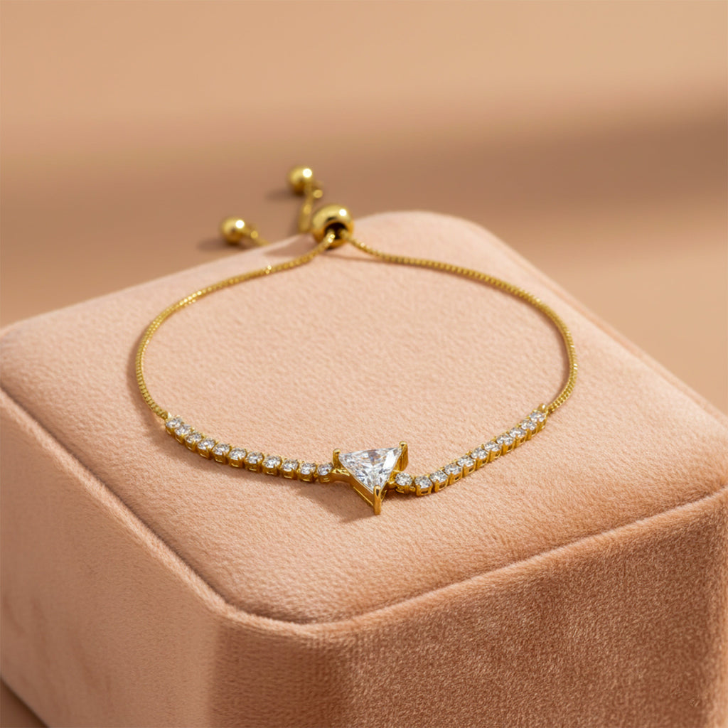 Gold Triangle Solitaire Bracelet GWB -111