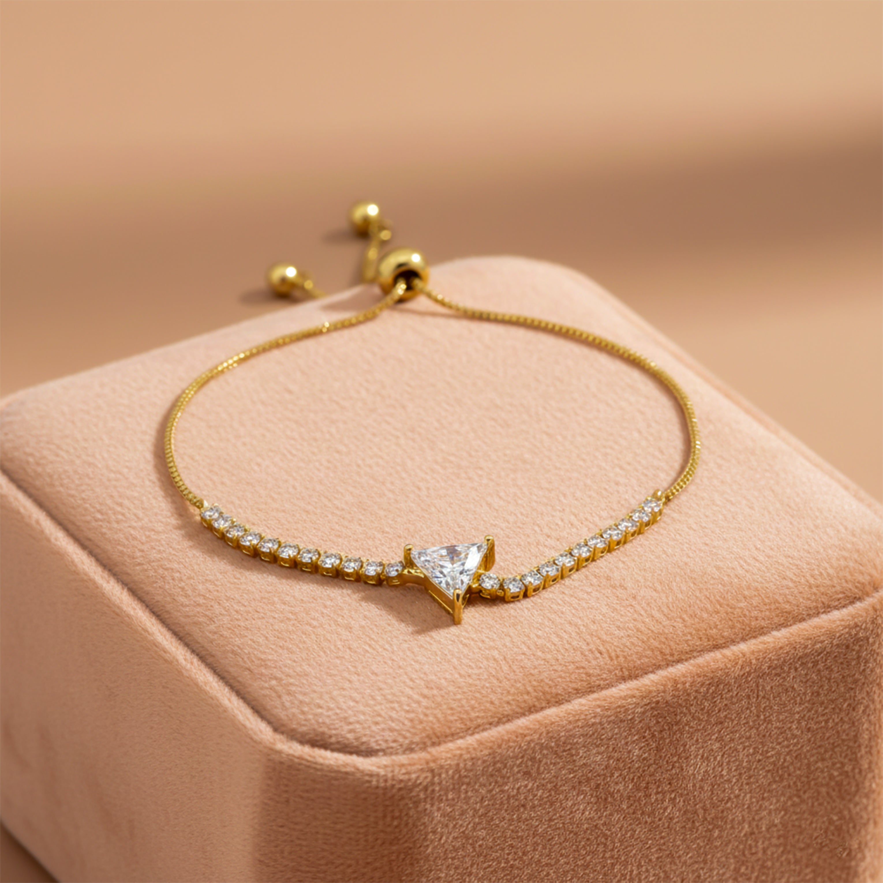 Gold Triangle Solitaire Bracelet GWB -111