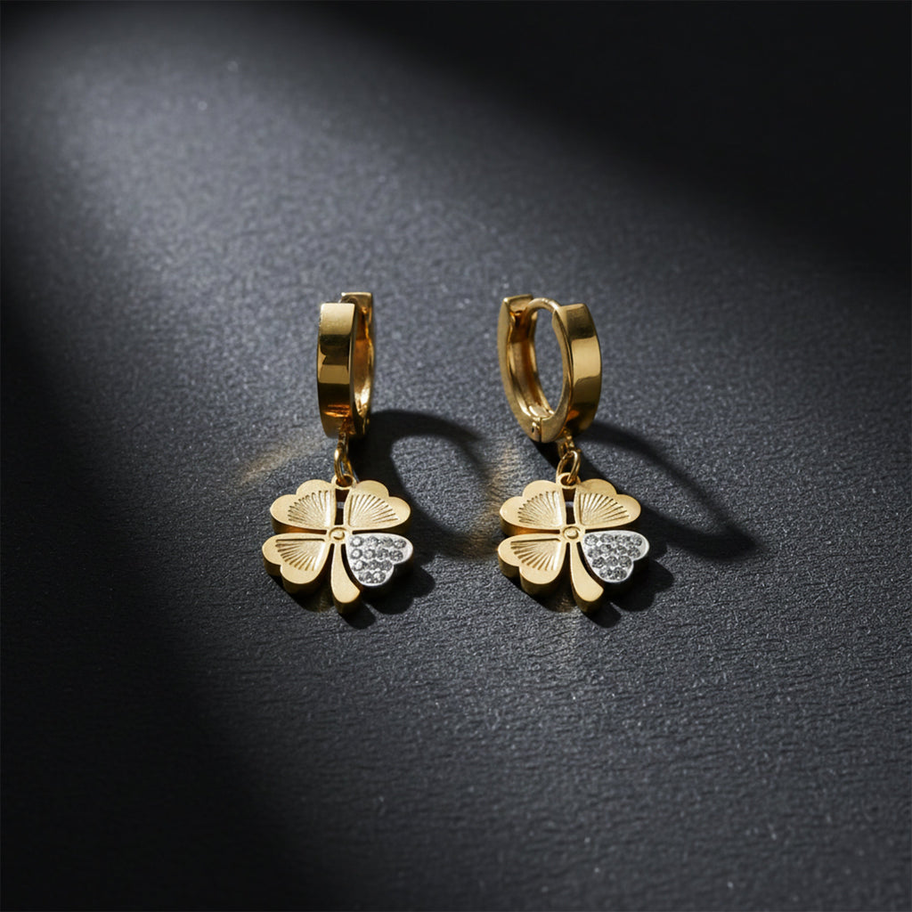 Golden Clover Drop Earrings GWE -80