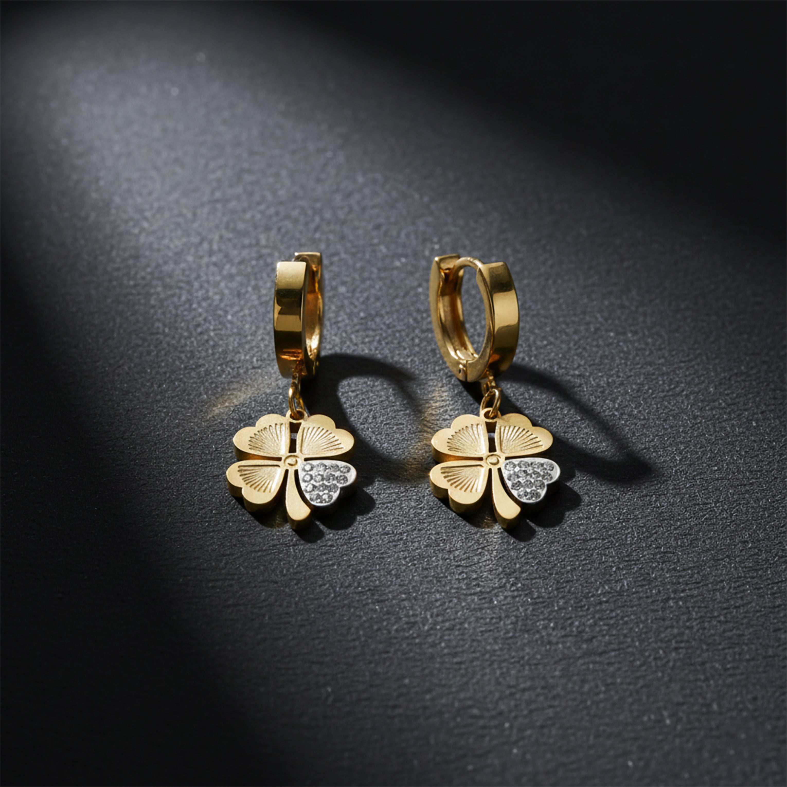 Golden Clover Drop Earrings GWE -80