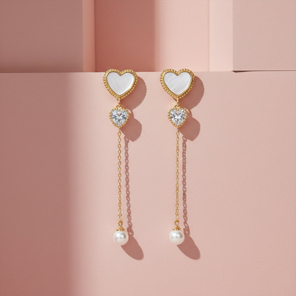 Pearl Chain Drop Earrings GWE -87