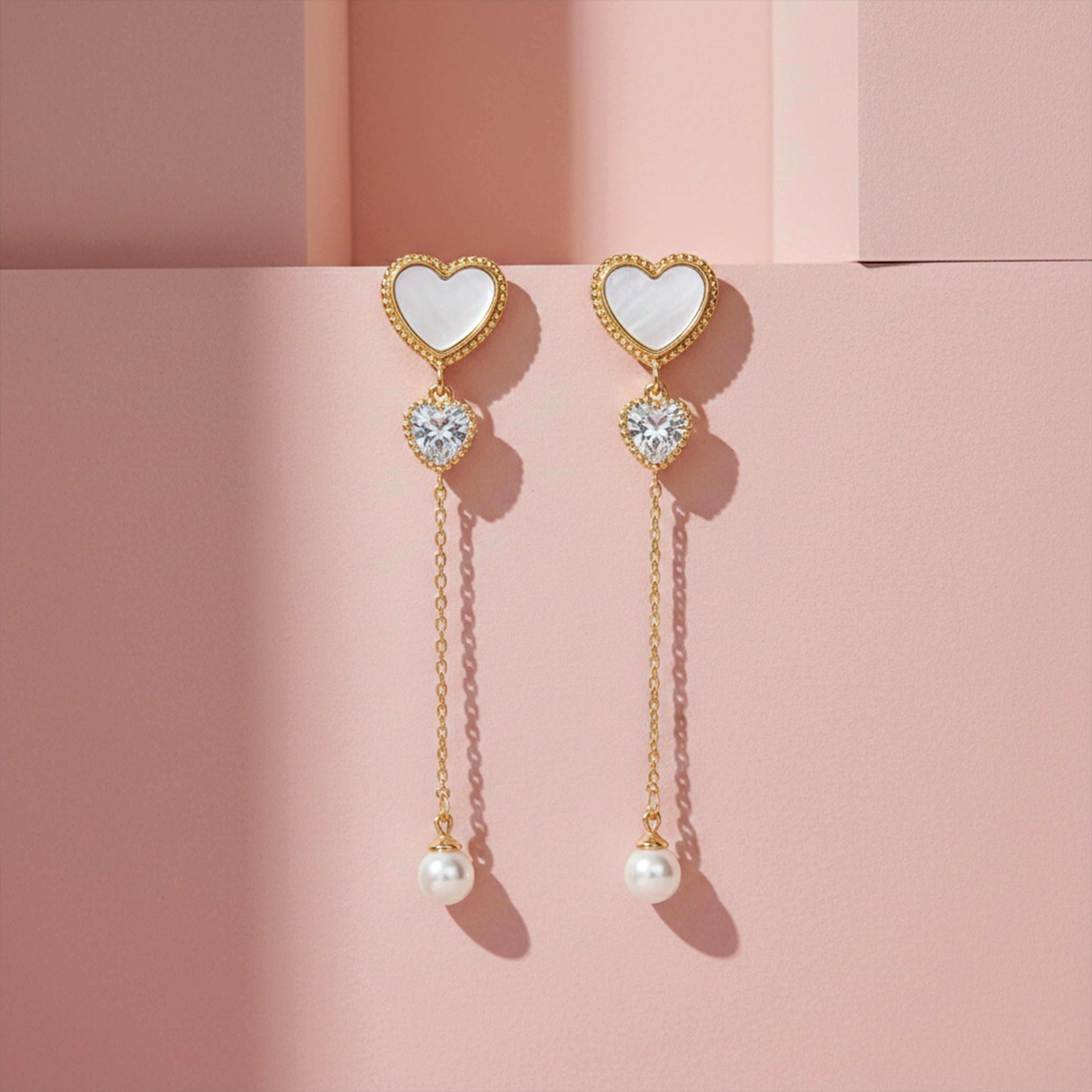 Pearl Chain Drop Earrings GWE -87
