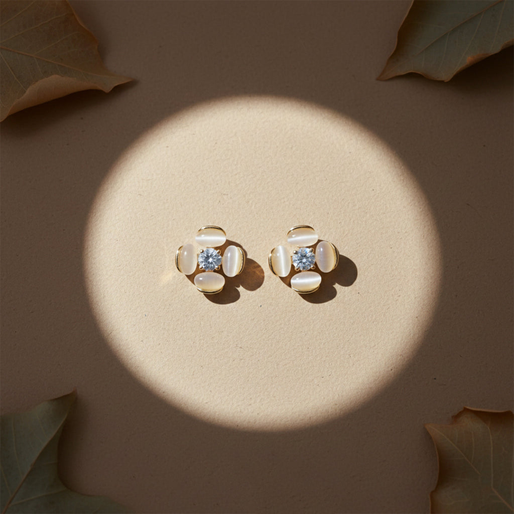 Pearl Bloom Stud Earrings GWE -107