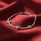 Multicolor Floral Accent Tennis Bracelet GWB -135