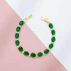 Emerald Green Oval Tennis Bracelet GWB -138