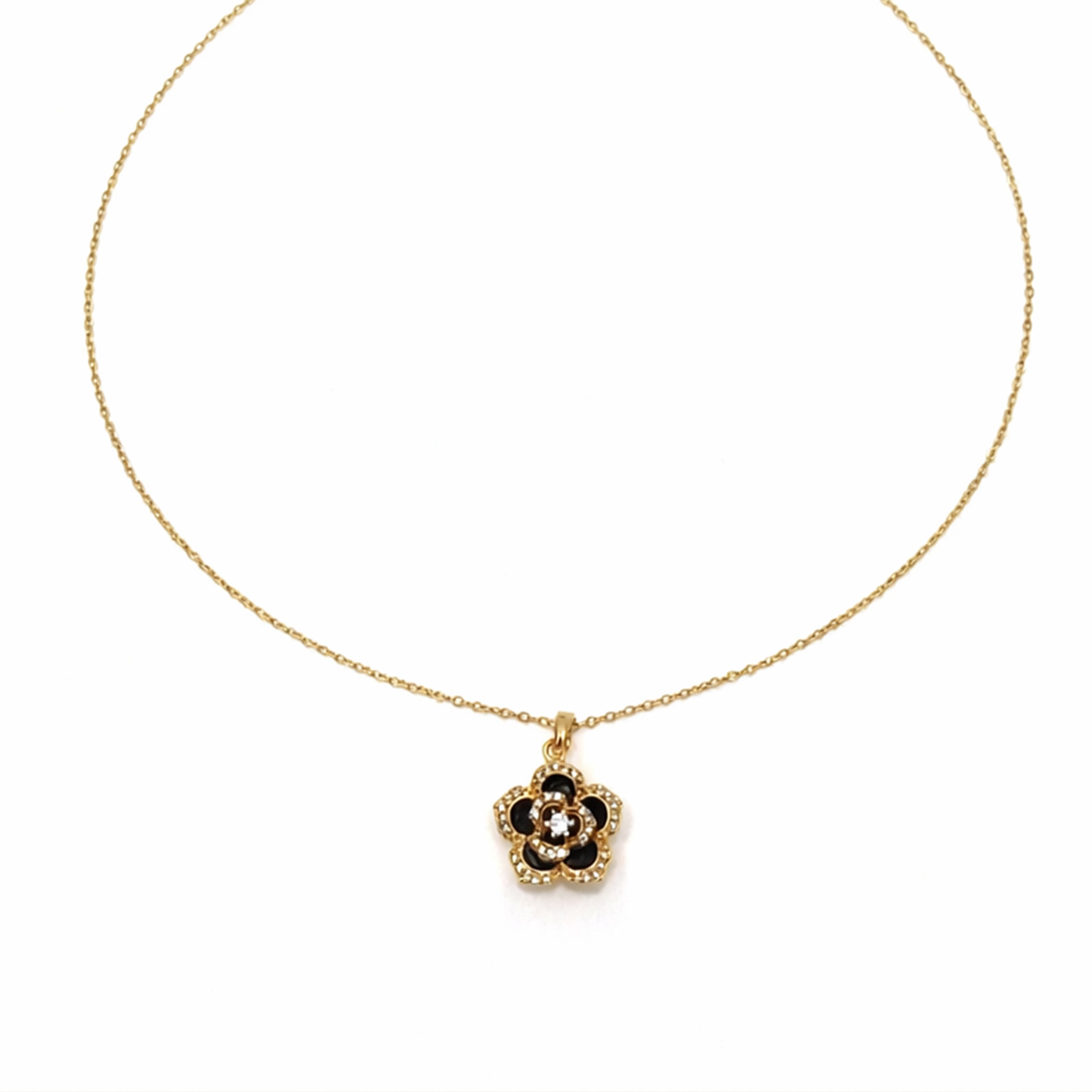 Elegant Camellia Blossom Pendant Women Necklace GWN -107