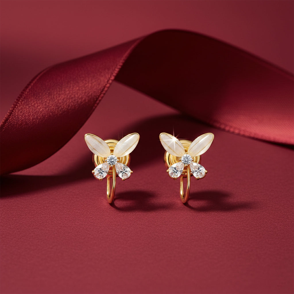 Golden Bloom Hoop Stud Earrings GWE -101