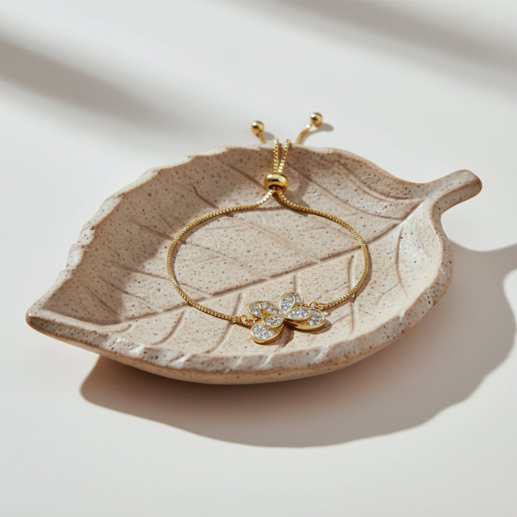 Gold CZ Butterfly Adjustable Bracelet GWB -162