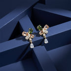 Floral Crystal Drop Earrings GWE -136