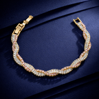 Pink Baguette Stone Twisted Bracelet GWB -90
