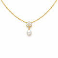 Golden Floral Pearl Drop Necklace GWN -37