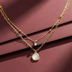 Gold Layered Paperclip Chain Women Necklace GWN -131