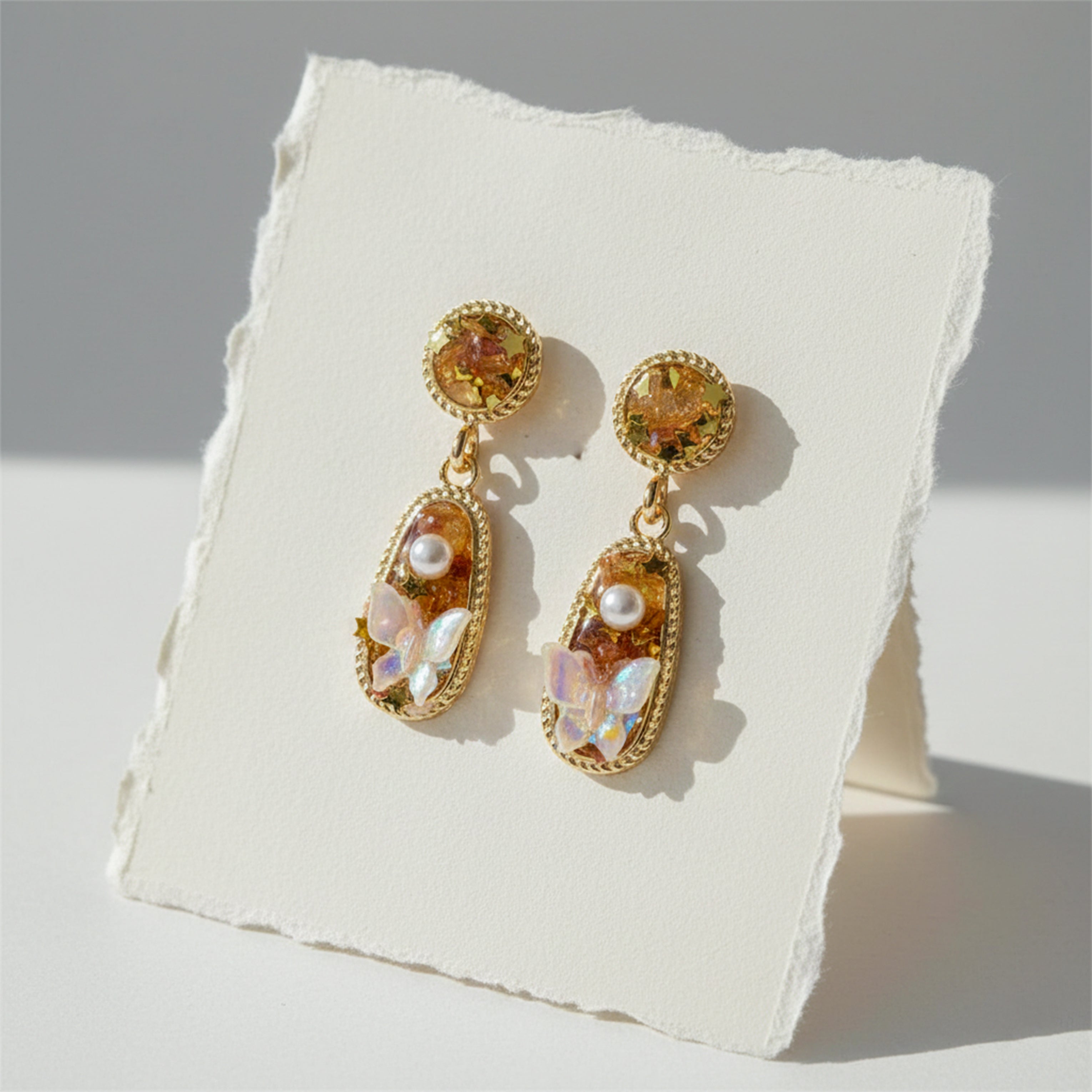 Gold Tone Butterfly Earrings GWE -213