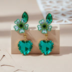 reen Heart Crystal Earrings GWE -238