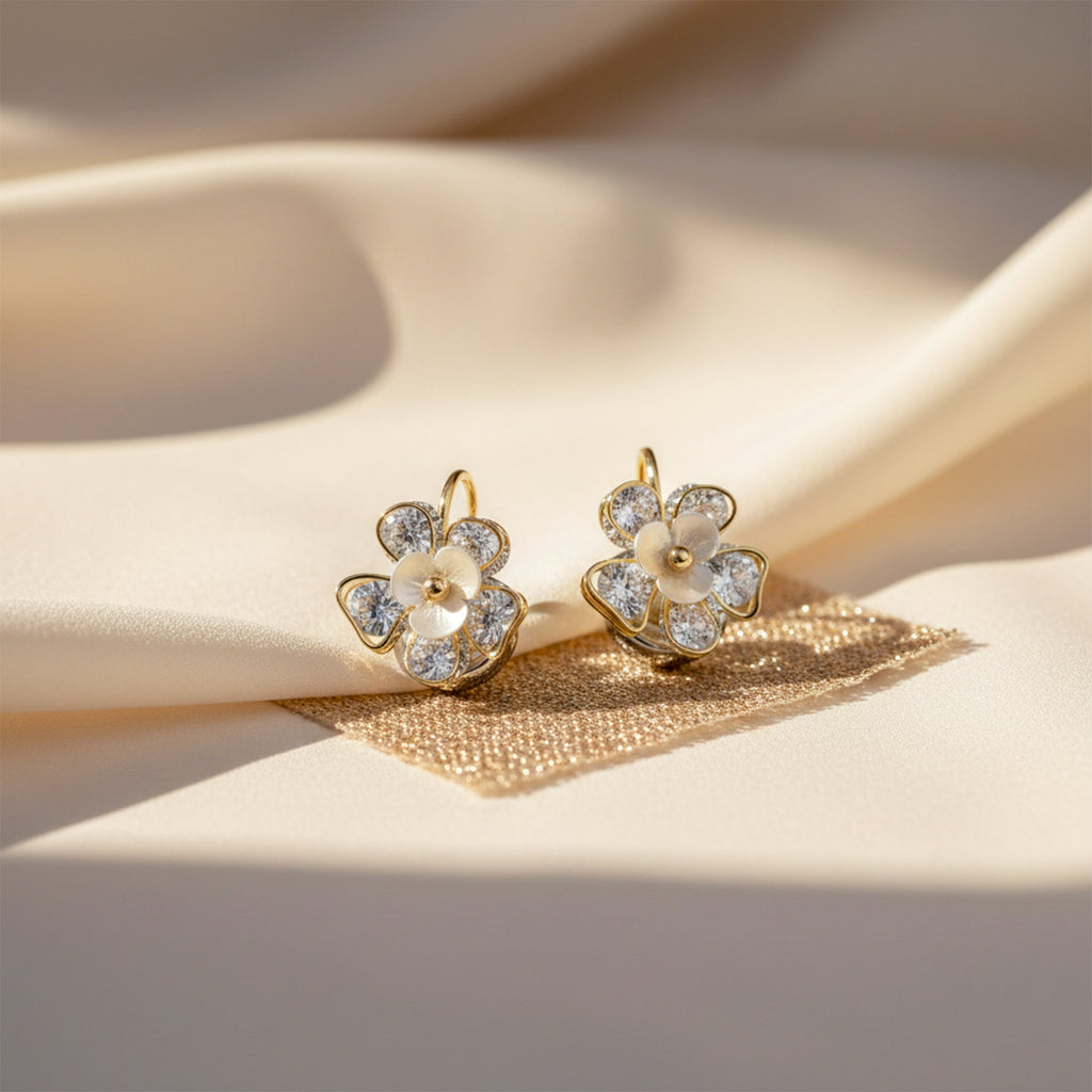 Bloom Crystal Floral Earrings GWE -99
