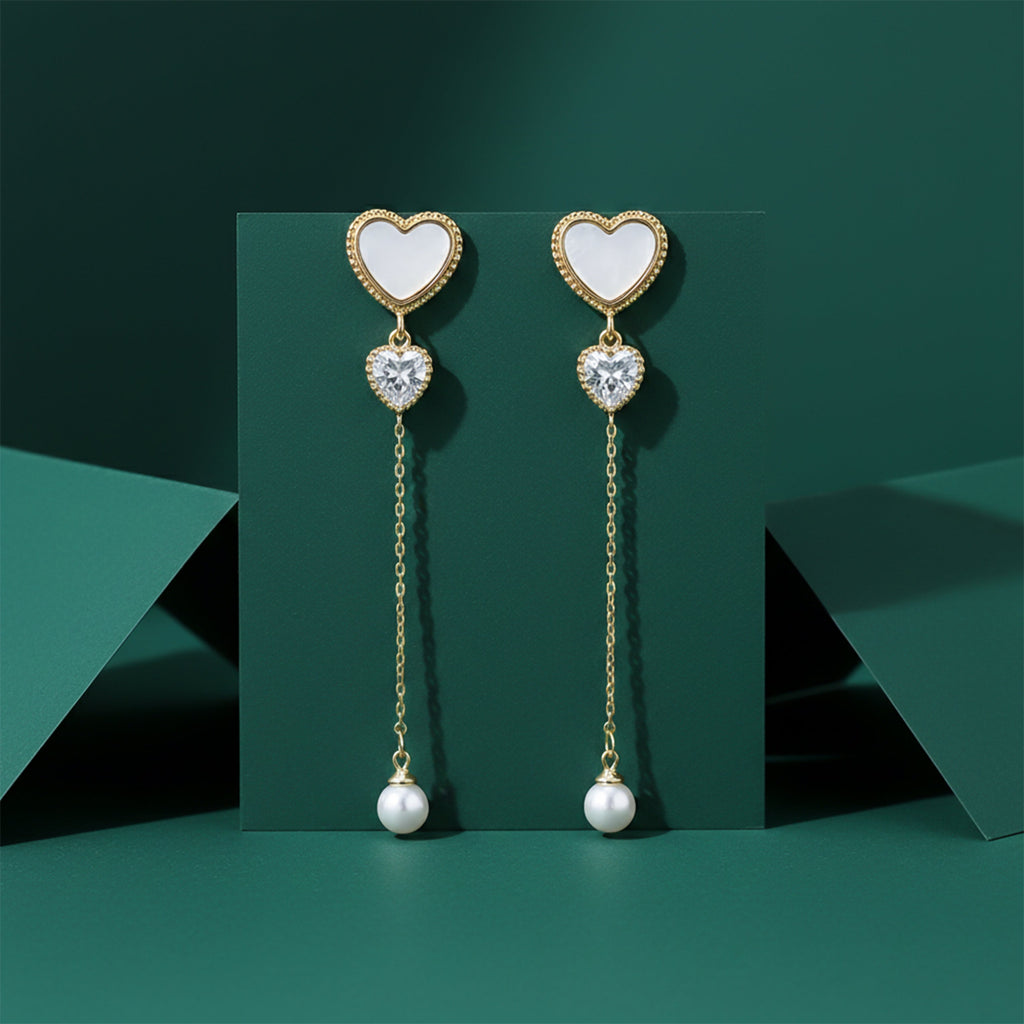 Pearl Chain Drop Earrings GWE -87