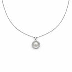 Silver Pearl Halo Grace Necklace GWN -58