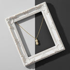 Golden Peanut Pearl Charm Necklace GWN -32