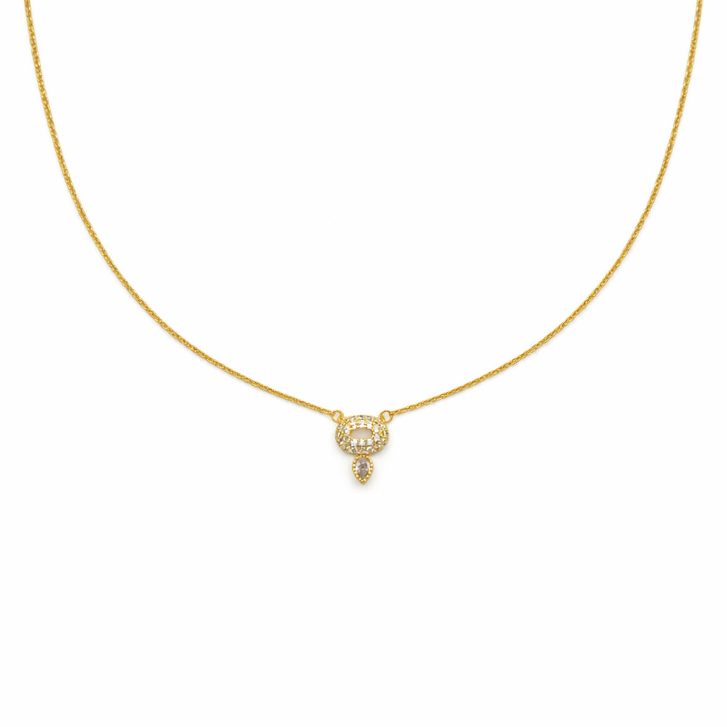 Silver Clover Spark Charm Necklace GWN -56