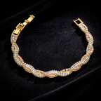 Pink Baguette Stone Twisted Bracelet GWB -90