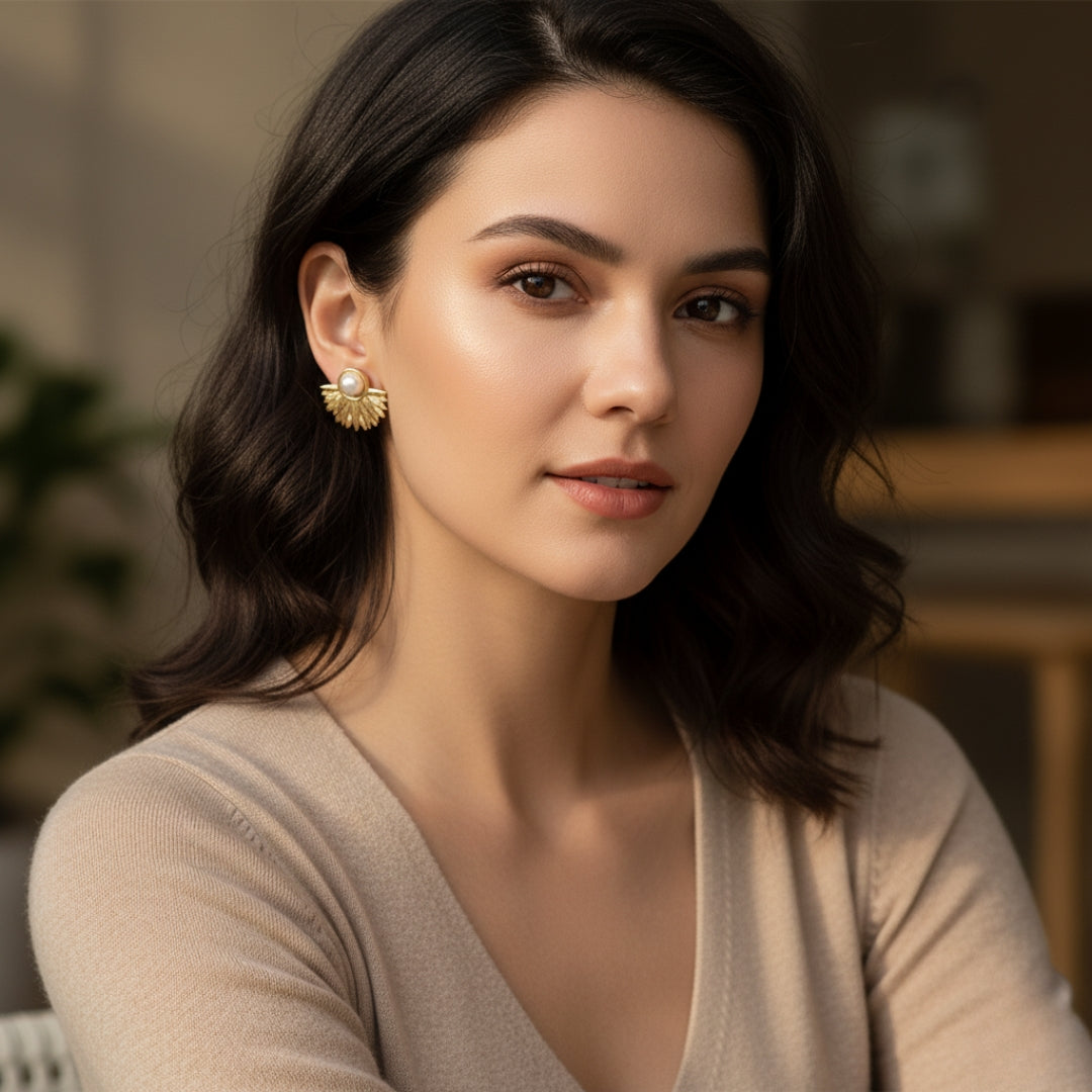 Pearl Hoop Women Earring GWE -7