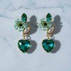 reen Heart Crystal Earrings GWE -238