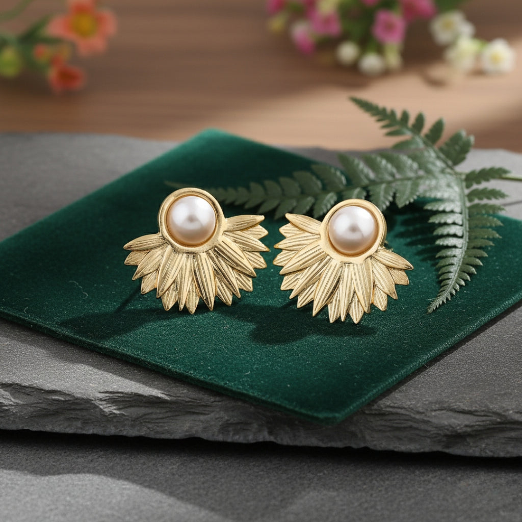 WibeStone Pearl Hoop Earrings – Elegant Timeless Pearl Design