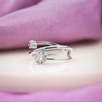 Silver Dual Flower Open Ring GWR -86