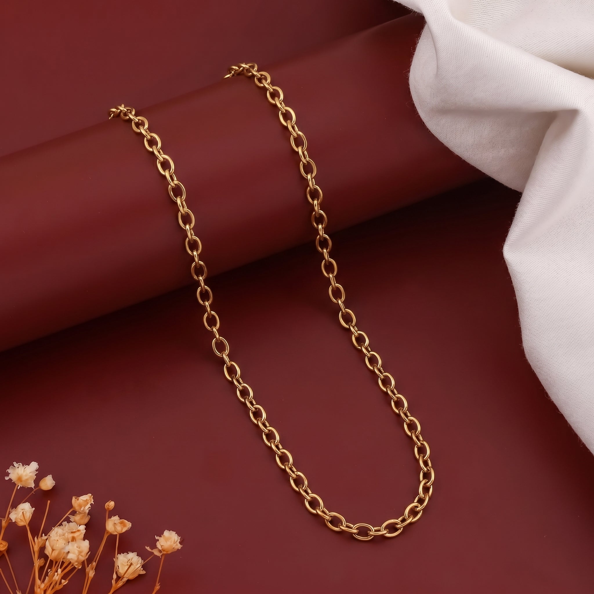 Men’s Gold Tone Oval Link Chain GMC -16