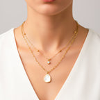 Gold Layered Paperclip Chain Women Necklace GWN -131