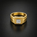 Men’s Gold-Tone Square Stone Ring GMR -24