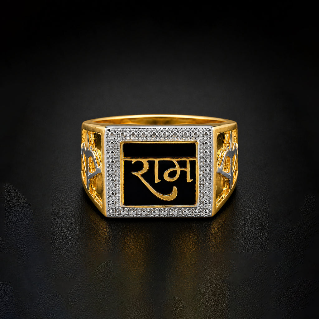Men’s Gold & Silver Ganesh Om Statement Ring GMR -33