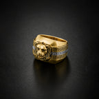 Men’s Gold Lion Greek Pattern Ring GMR -9