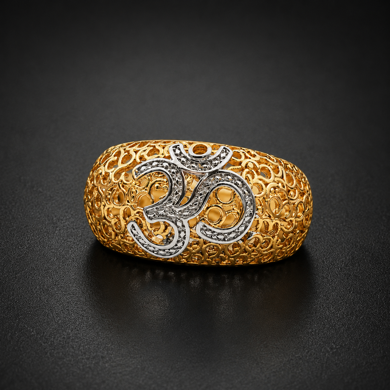 Men’s Gold Om Symbol Ring GMR -4
