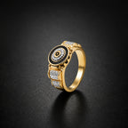 Men’s Gold-Tone Black Evil Eye Ring GMR -7