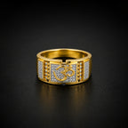 Men’s Om Symbol Gold-Tone Statement Ring GMR -28