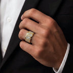 Men’s Om Symbol Gold-Tone Statement Ring GMR -28