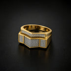 Men’s Gold-Tone Geometric Textured Ring GMR -15